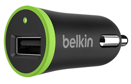  Зарядное устройство автомобильное Belkin BOOST UP F8J121BT04-BLK с кабелем 12 watt/2.4 A, черное