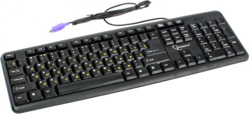  Клавиатура проводная Gembird KB-8320-BL черный, PS/2, 104 клавиши