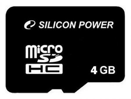  Карта памяти 4GB Silicon Power SP004GBSTH010V10 microSDHC Class 10