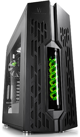  ATX Deepcool GENOME BK-GN черный с зеленым, без БП, водяное охлаждение Captain 360 (1х120mm FAN, 2xUSB3.0, Audio)