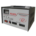  Стабилизатор Ресанта АСН-1500/1-ЭМ (63/1/3) мощность 1500 Вт; вх/вых напряжение140-260 В/216-224 В; скорость стабилизации 10 В/с; точн стабилизации 2