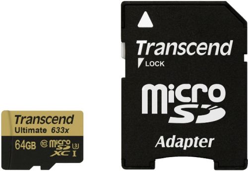 Карта памяти 64GB Transcend TS64GUSDU3 microSDXC Class 10 UHS-I U3 (SD адаптер)