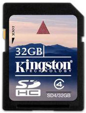  Карта памяти 32GB Kingston SD4/32GB Secure Digital Card SDHC Class4
