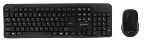  Клавиатура и мышь Wireless Gembird KBS-7002 черный, 2.4ГГц/10м, 1600DPI, мини-приемник- USB