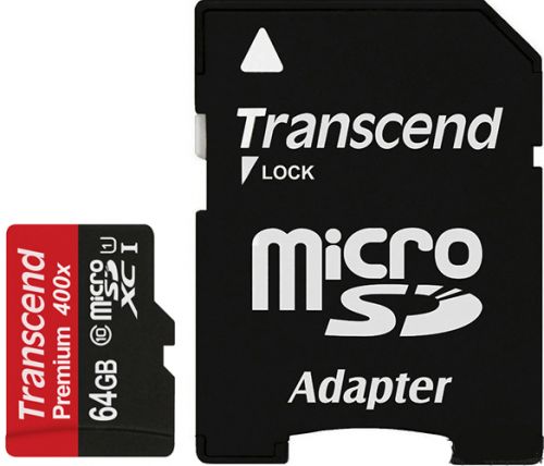  Карта памяти 64GB Transcend TS64GUSDU1 microSDXC Class 10 UHS-I (SD адаптер)