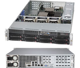  Корпус серверный 2U Supermicro CSE-825TQ-R500WB (8x3.5" HS Bays, 8xSATA/SAS, 2x3.5" Int, DVD-opt., Propr. 13.68"x16.5", 4xFF, 3xLP, 2x500W, rail)