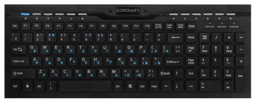  Клавиатура и мышь Crown CMMK-855 USB, 12 доп.клавиш быстрого доступа, кнопка переключ. языковой раскладки, кириллица-цвет синий