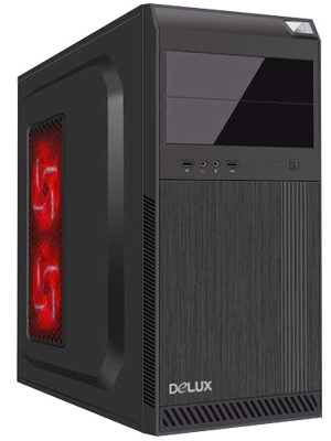 ATX Delux DW 600 черный, без БП (USB2.0+USB3.0, Audio)