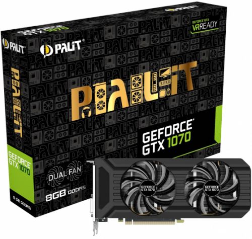  PCI-E Palit PA-GTX1070 Dual GeForce GTX 1070 8GB GDDR5 256bit 1506/8000 MHz; DVI/HDMI/3xDisplayPort RTL (NE51070015P2-1043D)