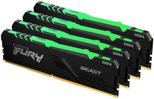 Модуль памяти DDR4 64GB (4*16GB) Kingston FURY KF432C16BB1AK4/64 Beast RGB 3200MHz CL16 2RX8 1.35V 288-pin 8Gbit