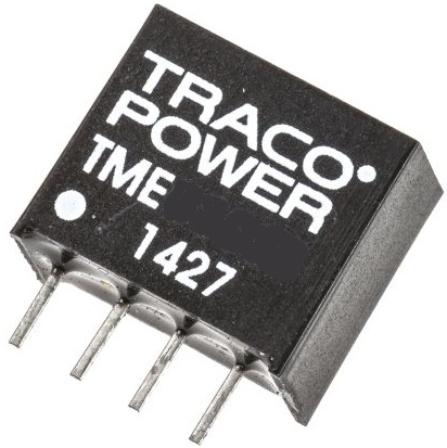 Преобразователь DC-DC модульный TRACO POWER TME 1212S Монтаж: на плату, SIP4; P вых: 1 Вт; #: 1; U вх: 10.8...13.2 В; Выход: 12 В; Защита: КЗ