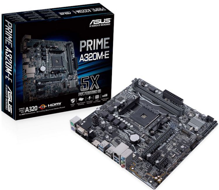 

Материнская плата mATX ASUS PRIME A320M-E (AM4,AMD A320,2*DDR4(3200),4*SATA 6G RAID,M.2,3*PCI-E,7.1CH,GLan,7*USB 3.1,D-Sub/DVI/HDMI) RTL, PRIME A320M-E