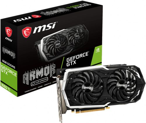 Видеокарта PCI-E MSI GeForce GTX 1660 Ti ARMOR (GTX 1660 Ti ARMOR 6G) 6GB GDDR6 192bit 12nm 1770/12000MHz 3*DP/HDMI RTL