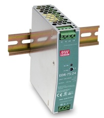Преобразователь AC-DC сетевой Mean Well EDR-75-12 75Вт, вход 90…264V AC, 47…63Гц /127…370В DC, выход 12В/6.3A, рег. вых 12...14В, изоляция 3000В AC, в