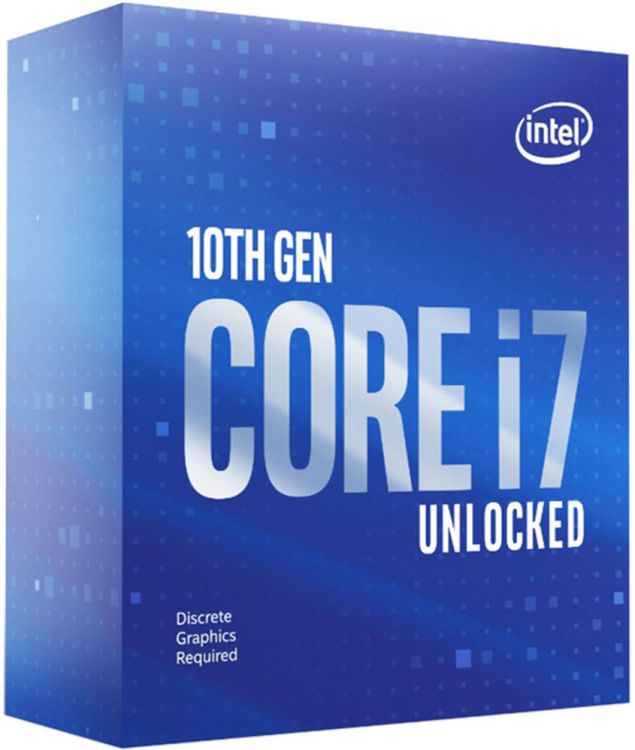 

Процессор Intel Core i7-10700KF BX8070110700KF Comet Lake 8C/16T 3.8-5.1GHz (LGA1200, DMI 8GT/s, L3 16MB, 14nm, 125W) Box (without graphics), Core i7-10700KF