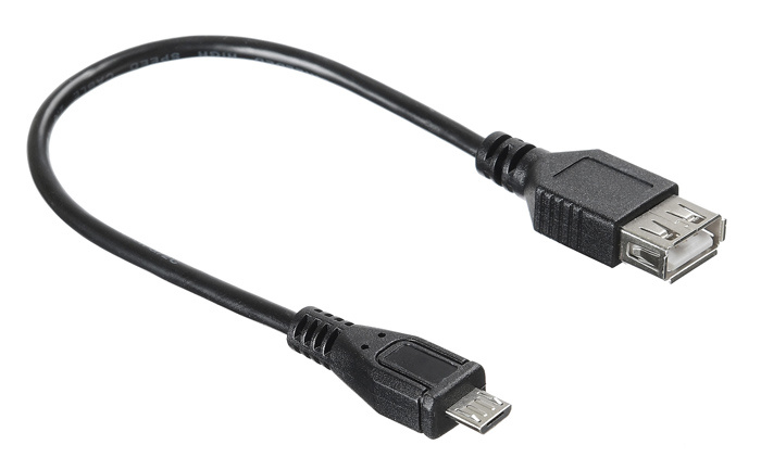 

Кабель Buro OTG черный USB A(f) micro USB B (m) 0.2м, OTG