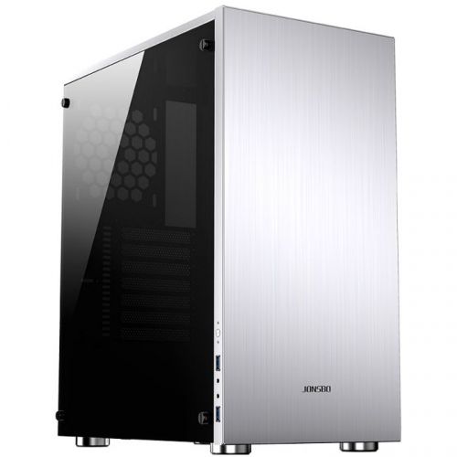 

Корпус ATX JONSBO C5 Silver серебристый, без БП, боковая панель из закаленнго стекла, 2*USB 3.0, audio, C5 Silver