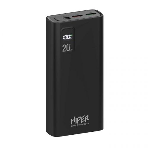 Аккумулятор внешний HIPER FAST 20000 BLACK 20000mAh, 5A, QC, PD, 3*USB, черный