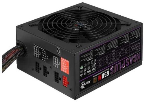 Блок питания ATX AeroCool KCAS PLUS 650M 4713105962680 650W, APFC, 80 PLUS Bronze, fan 140mm, 4*PCI-E [6+2-Pin], 7*SATA, 4*MOLEX Retail