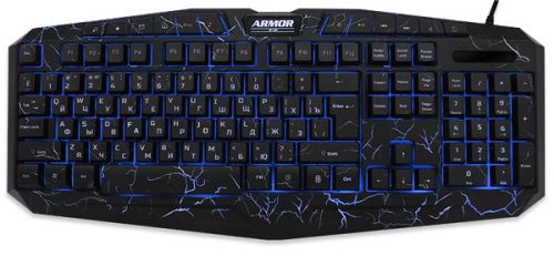 

Клавиатура CBR KB 870 Armor USB, 103 стандартных клавиши + 13 доп., 3 цвета подсветки, KB 870 Armor