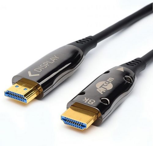 Фото - Кабель HDMI Atcom AT8880 10 m (HighSpeed, Metal gold, Optical) ver 2.1 кабель hdmi atcom at5943 5 m red gold в пакете ver 2 0