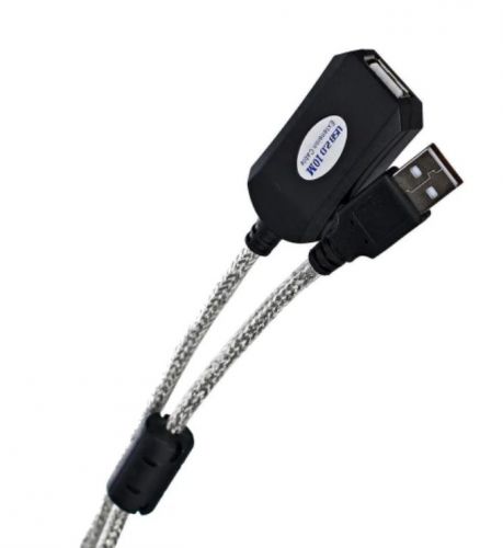 Кабель интерфейсный USB 2.0 Aopen/Qust ACU823-10M удлинительный активный A(M)/A(F), 10m