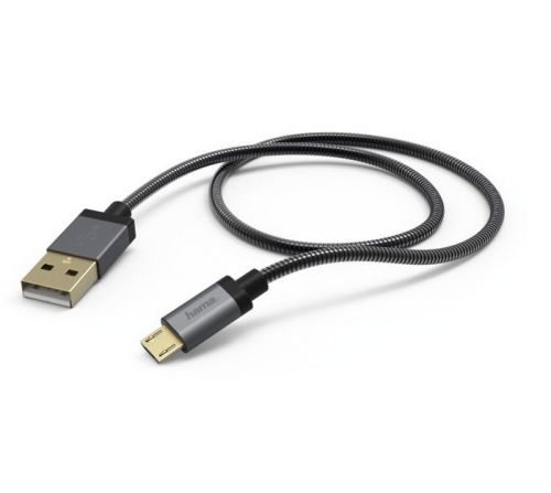 Кабель интерфейсный USB 2.0 HAMA 00173625 microUSB B (m)/USB A(m), 1.5м, черный