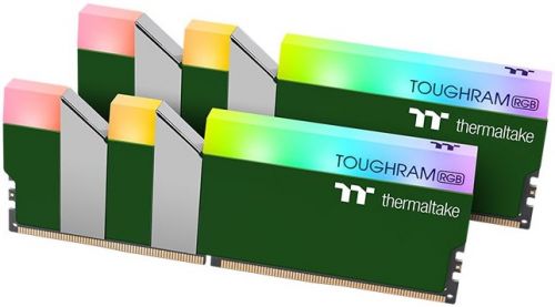 Модуль памяти DDR4 16GB 28GB Thermaltake RG28D408GX2-3600C18A TOUGHRAM RGB green PC4-28800 3600MHz CL18 радиатор 135V RTL 861900₽