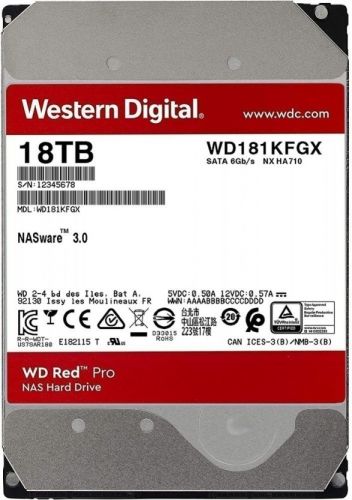 Жесткий диск 18TB SATA 6Gb/s Western Digital WD181KFGX WD Red Plus 3,5" 7200RPM 512MB NAS