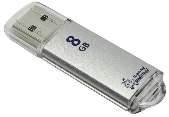 Накопитель USB 2.0 8GB SmartBuy SB8GBVC-S V-Cut серебристый