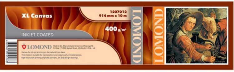 

Бумага Lomond 1207012 XL Natural Canvas Dye - для струйной печати, ролик ( 914ммХ10м), 400 мкм, NON PIG., 1207012