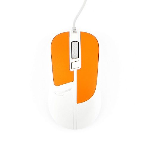 Мышь Gembird MOP-410 оранжевый, USB, 3 кнопки+колесо кнопка, soft touch, 1600 DPI, кабель 1.5м