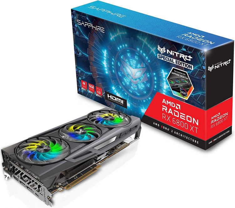 

Видеокарта PCI-E Sapphire Radeon RX 6800 XT SE 11304-01-20G 16GB GDDR6 256bit 7nm 1925/16000MHz HDMI/2*DP/USB Type-C, Radeon RX 6800 XT SE