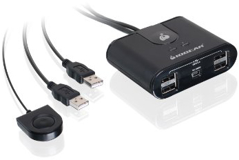 Переключатель KVM Aten US224-AT switch, USB, 2> 2 устройства/порта/port+клавитаура+мышь, 4 USB A Female/2 встроен. шнура A Male, USB 2.0