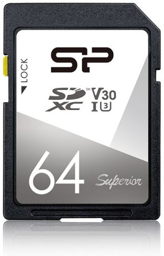 Карта памяти 64GB Silicon Power SP064GBSDXCV3V10 Superior SDXC Class 10 UHS-I U3 V30 100/80 Mb/s
