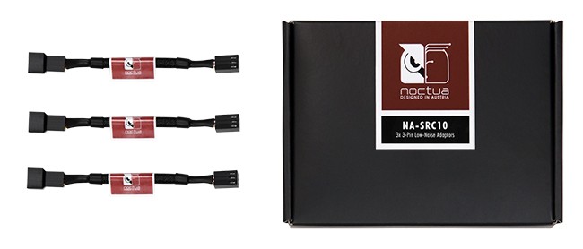 

Переходник Noctua NA-SRC10 для вентиляторов 3-pin (51 Ом) для снижения скорости вентиляторов из трех адаптеров, 3-pin-3-pin Low Noise, NA-SRC10