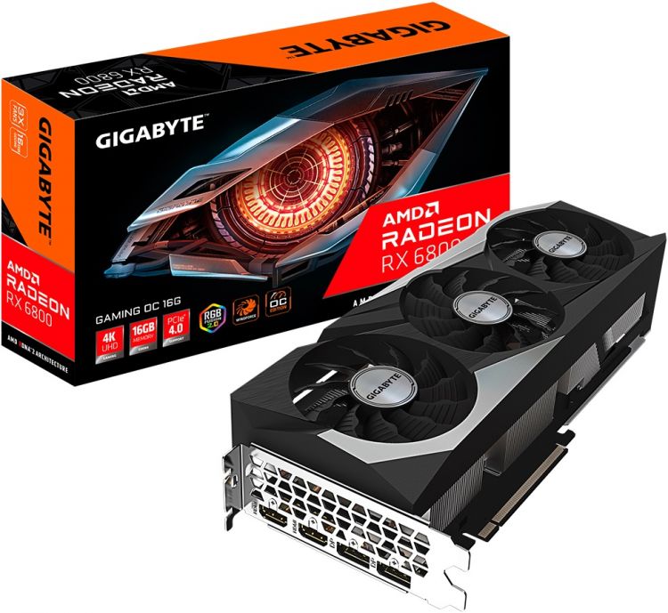 

Видеокарта PCI-E GIGABYTE Radeon RX 6800 GAMING OC (GV-R68GAMING OC-16GD) 16GB GDDR6 256bit 7nm 1775/16000MHz 2*HDMI /2*DP, Radeon RX 6800 GAMING OC (GV-R68GAMING OC-16GD)