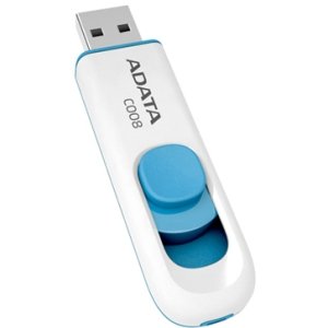 Накопитель USB 2.0 64GB ADATA Classic C008 белый/голубой