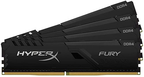 Модуль памяти DDR4 64GB (4*16GB) HyperX HX426C16FB4K4/64 Fury black 2666MHz CL16 21.2V 1R 16Gbit retail