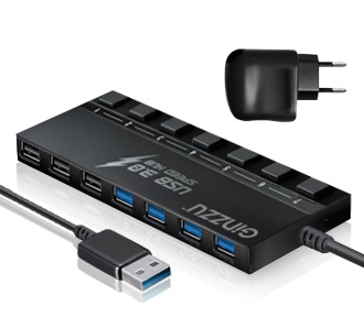 Разветвитель USB 3.0 Ginzzu GR-388UAB