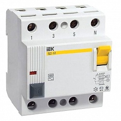 Выключатель дифференциального тока (ВДТ, УЗО) IEK MDV10-4-025-030 4п 25А 30мА ВД1-63 АС
