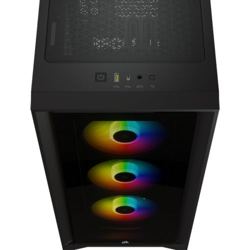 Корпус ATX Corsair iCUE 4000X RGB CC-9011204-WW черный, без БП, с окном, USB 3.0, USB Type-C, audio - фото 3