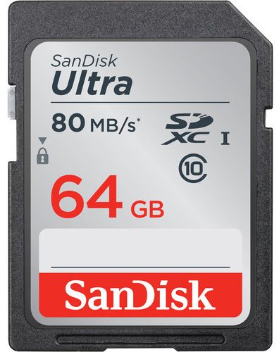 Карта памяти 64GB SanDisk SDSDUNC-064G-GN6IN SDXC Class 10 Ultra UHS-I 80MB/s - фото 1
