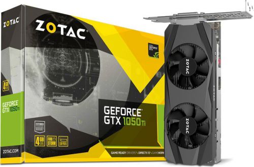 

Видеокарта PCI-E Zotac GeForce GTX 1050 Ti Low Profile 4GB GDDR5 128bit DVI-D(HDCP)/HDMI/DisplayPort RTL, GeForce GTX 1050 Ti Low Profile