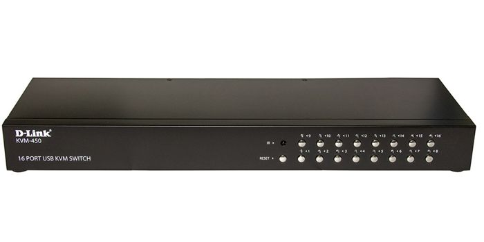 

Переключатель KVM D-link KVM-450 на 16-компьютеров с портами 16xVGA, 3xUSB, rev /C1A, KVM-450