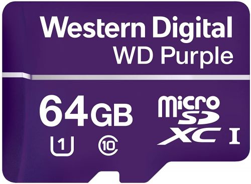 Карта памяти 64GB Western Digital WDD064G1P0A microSDXC Class10 Purple w/o adapter - фото 1