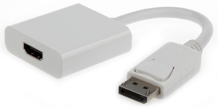 Переходник Gembird DisplayPort - HDMI 20M/19F, пакет белый