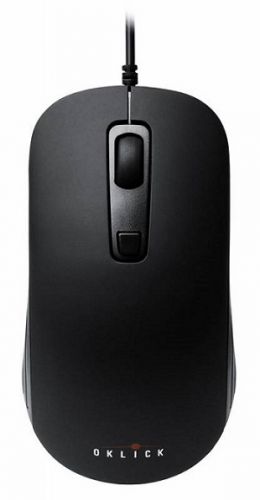 Мышь Oklick 155M M-718 черная/черная, 1600dpi, USB, 3 кнопки
