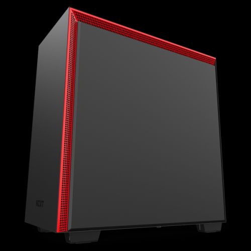 Корпус ATX NZXT H710 black/red, без БП, закаленное стекло, fan 3x120, 1x140mm, 3xUSB 3.1 (Type-A/Type-С), audio CA-H710B-BR - фото 1