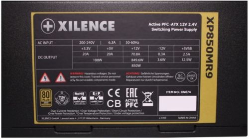 Блок питания ATX Xilence XP850MR9 XN074 850W, APFC, 80+ Gold, 135mm fan, modular